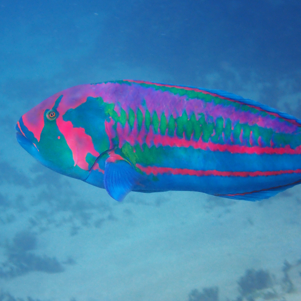 Green-blocked wrasse (Thalassoma purpureum) — Labridae